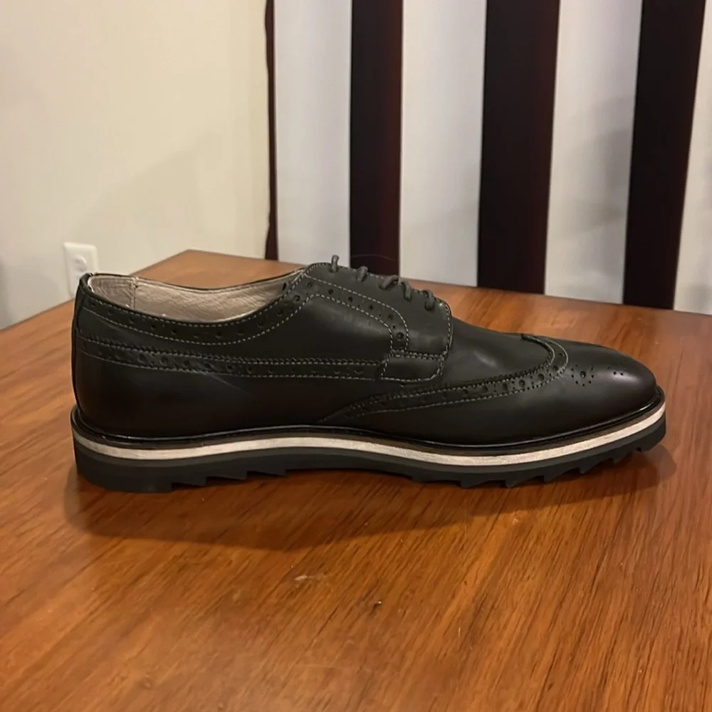 Rogue Rodman O Leather Wingtip Blucher Shoes black new Mens Size 11